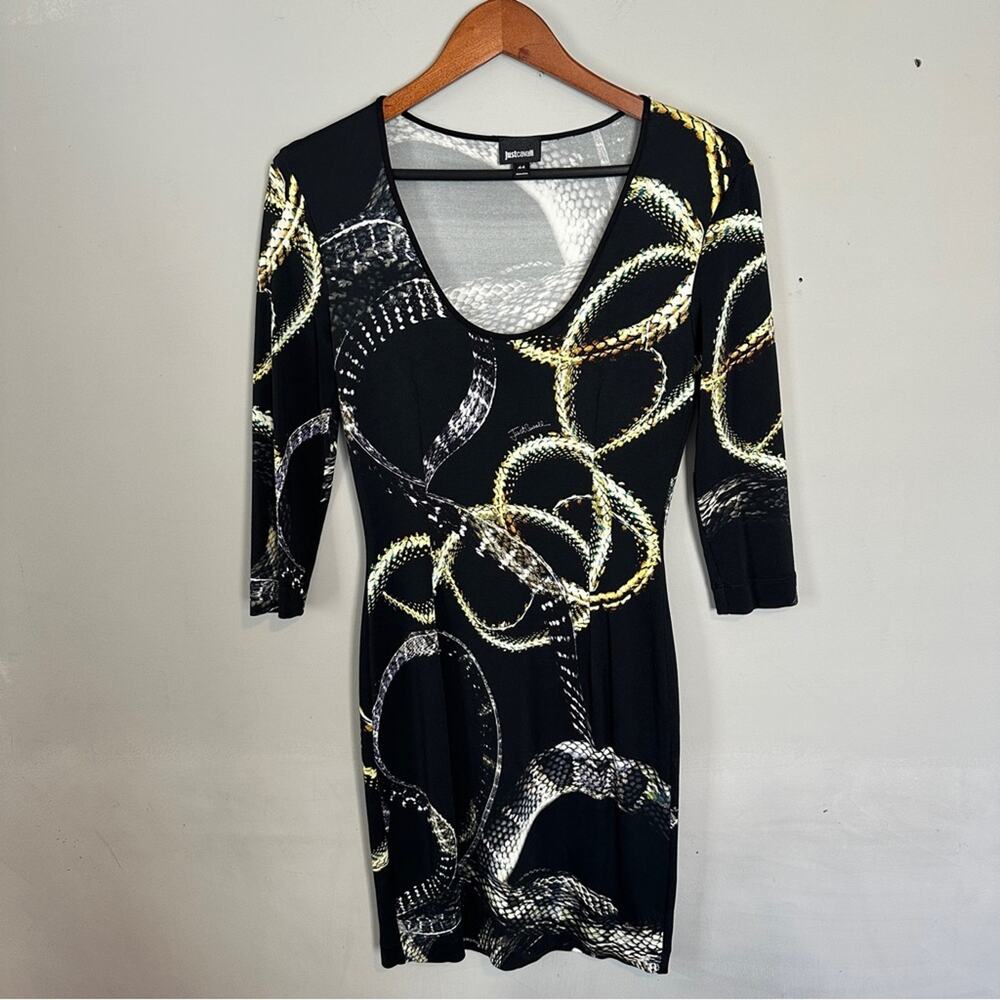 Just Cavalli Snake Print Scoop Neck Dress 44/8